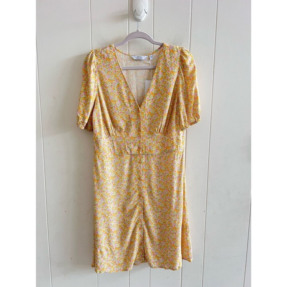 & Other Stories Paris Atelier Floral Button Front Mini Dress NWT
